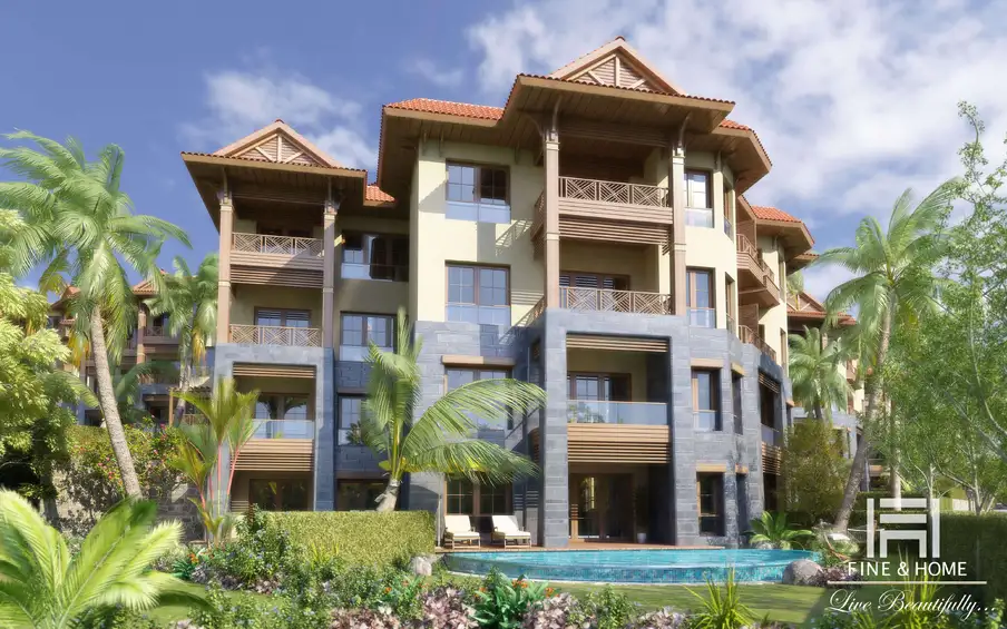 Четырехэтажный дом в экстерьере ЖК HAWAII