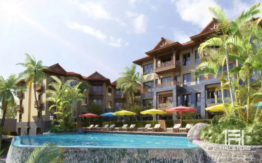 Вид бассейна в экстерьере ЖК HAWAII