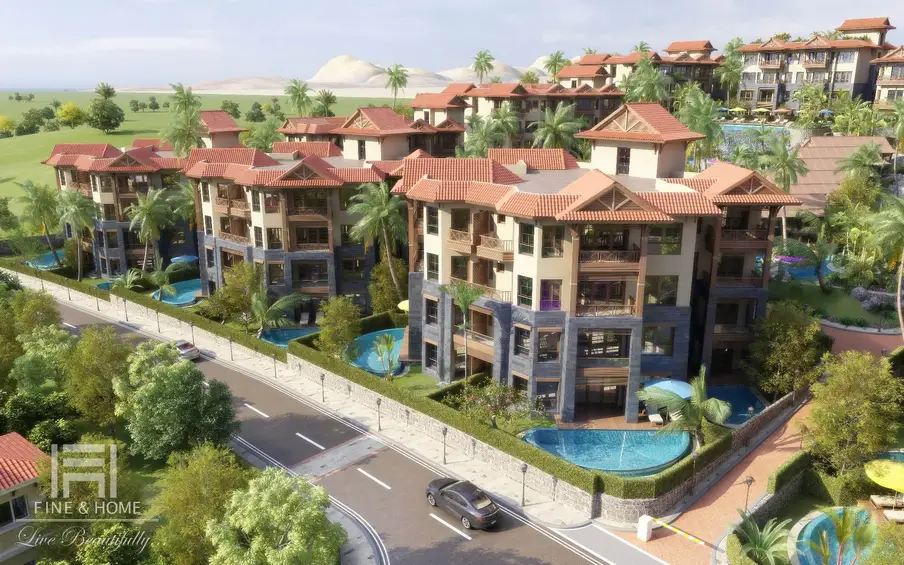 Вид сверху в экстерьере ЖК HAWAII