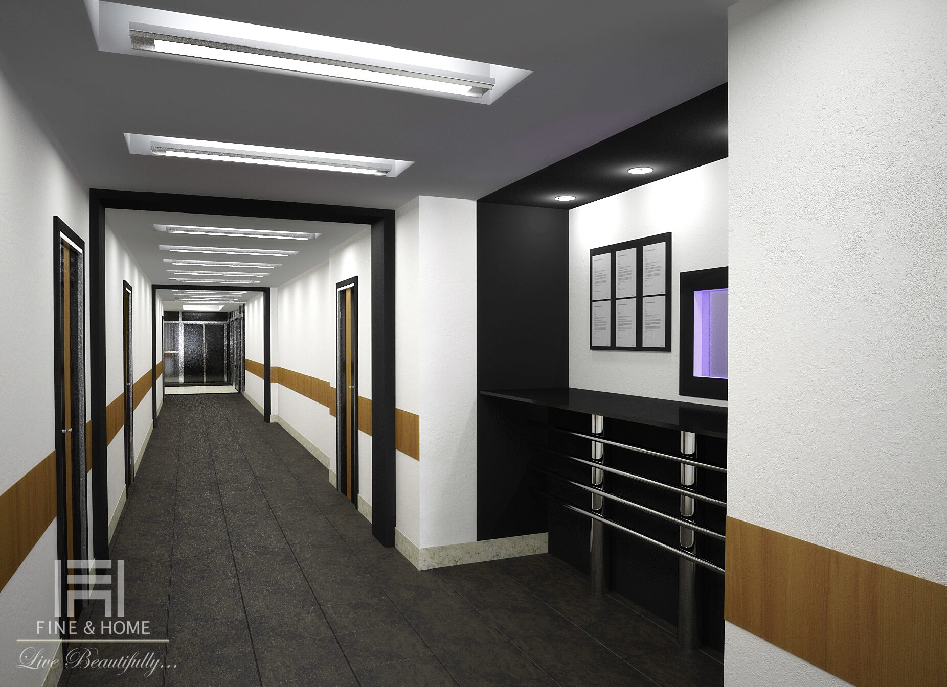 Дизайн коридора офиса РУП Белмедпрепараты
